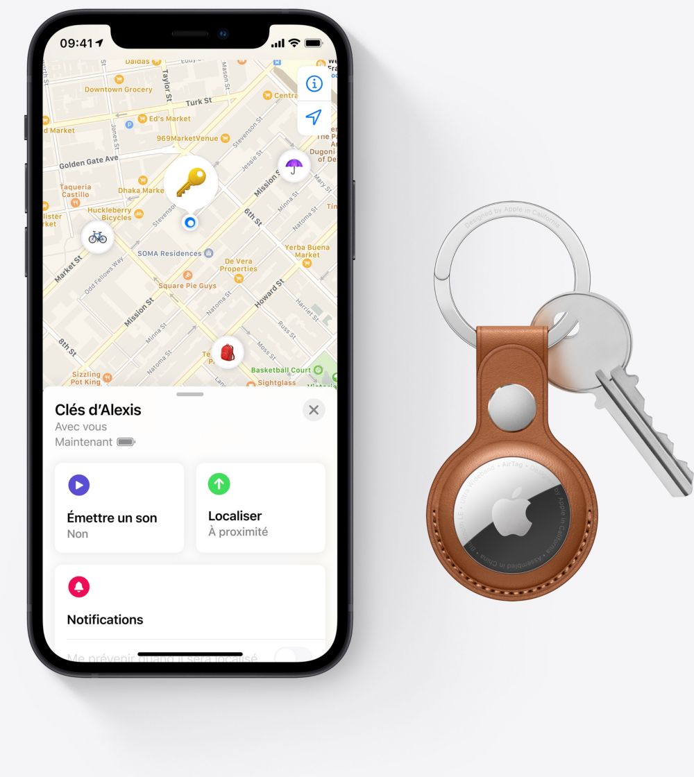 Porte clé connecté Tracker GPS Apple AirTag au meilleur prix