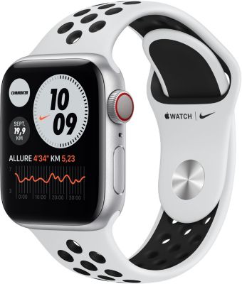 Montre connectée Apple Watch Nike 40MM Alu Argent/Noir Series 6 Cellu