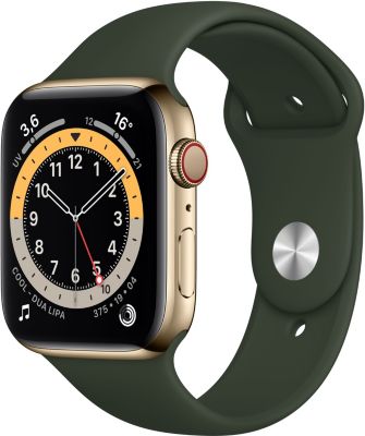 Montre connectée Apple Watch 44MM Acier Or/Vert Series 6 Cellular