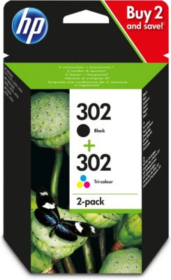 Cartouche d'encre HP 302 noire + 3couleurs