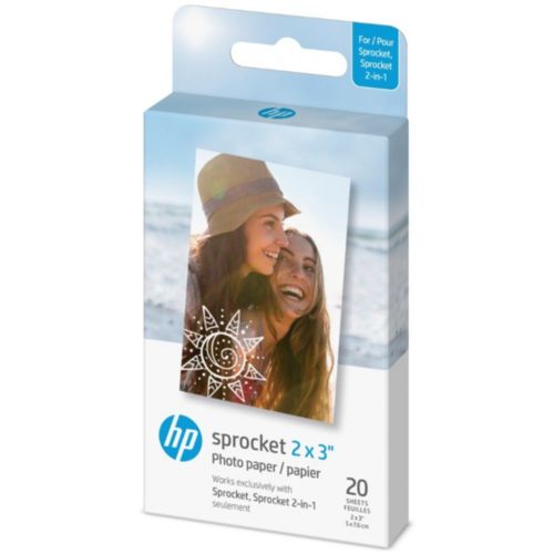 Papier photo instantané HP 20 feuilles ZINK Sprocket Pack 2x3