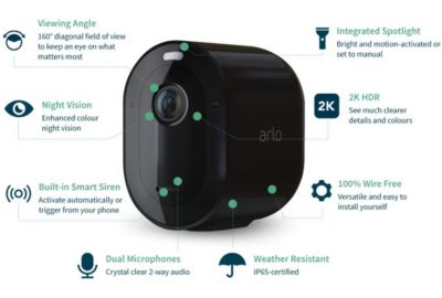 Caméra ARLO Pro 3 Black Kit de 4 cam VMS4440B