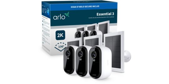 Caméra de surveillance ARLO 3 caméras ext Essential3 2K+ pan. sol