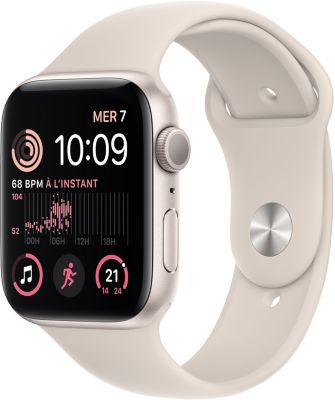 Montre connectée APPLE WATCH SE 44MM Alu/Lumière Stellaire 2022 Reconditionné