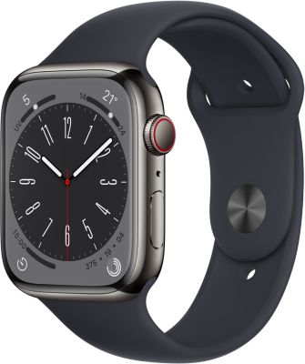 Montre connectée APPLE WATCH 45MM Acier Graph/Minuit Series 8 Cellula Reconditionné