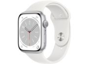 Montre connectée APPLE WATCH 45MM Alu Argent/Blanc Series 8