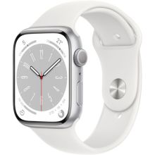 Montre connectée APPLE WATCH 45MM Alu Argent/Blanc Series 8