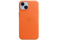 Coque APPLE iPhone 14 Cuir Orange MagSafe