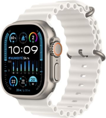 Montre connectée APPLE WATCH Ultra 2 Cellular 49MM Titane/Boucle Ocean Blanc