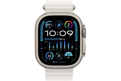 Montre connectée APPLE WATCH Ultra 2 Cellular 49MM Titane/Boucle Ocean Blanc