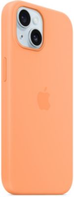 Coque APPLE iPhone 15 MagSafe silicone Sorbet orange