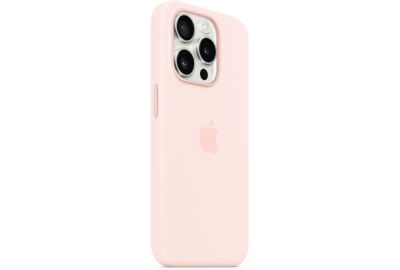 Coque APPLE iPhone 15 Pro MagSafe silic. Rose pale