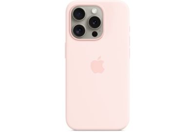 Coque APPLE iPhone 15 Pro MagSafe silic. Rose pale