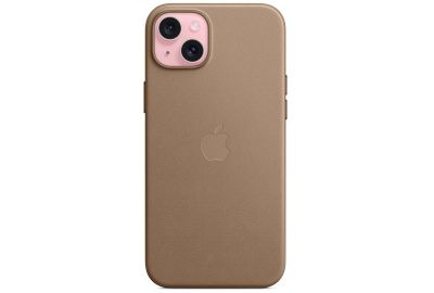 Coque APPLE iPhone 15 Plus MagSafe tissage fin Taupe