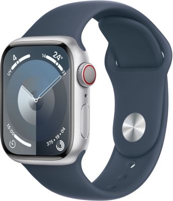 Montre connectée APPLE WATCH Serie 9 Cellular 41mm Aluminium/Argent Bleu Orage S/M