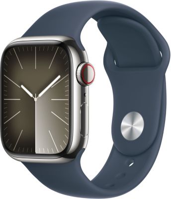 Montre connectée APPLE WATCH Serie 9 Cellular 41mm Acier/Argeny Bleu Orage S/M