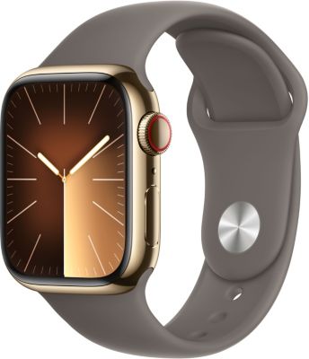 Montre connectée APPLE WATCH Serie 9 Cellular 41mm Acier/Or Argile S/M