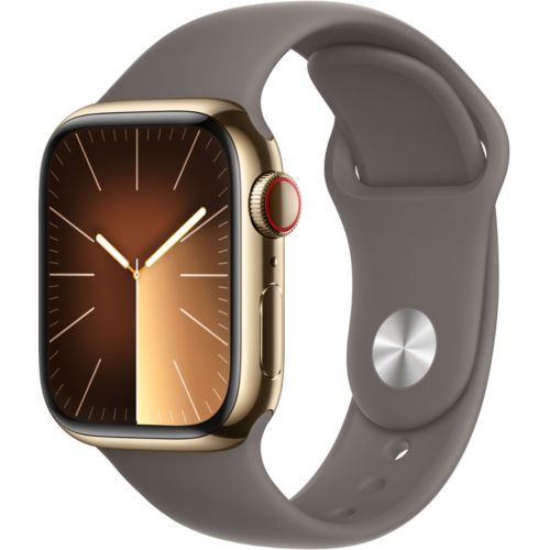 Montre connect e APPLE WATCH Serie 9 Cellular 41mm Acier Or Argile