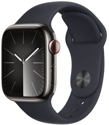 Montre connectée APPLE WATCH Serie 9 Cellular 41mm Acier/Graphite Minuit S/M