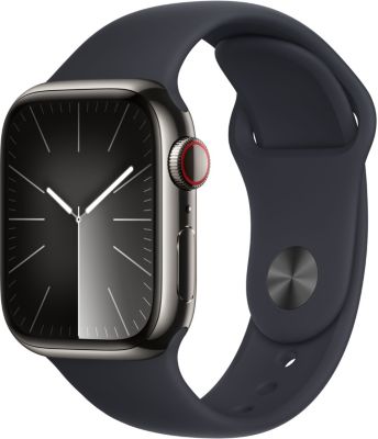 Montre connectée APPLE WATCH Serie 9 Cellular 41mm Acier/Graphite Minuit M/L