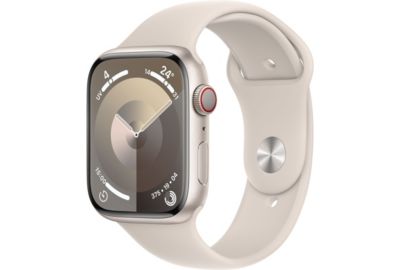Montre connectée APPLE WATCH Serie 9 Cellular 45mm Aluminium/Lumièrestellaire S/M