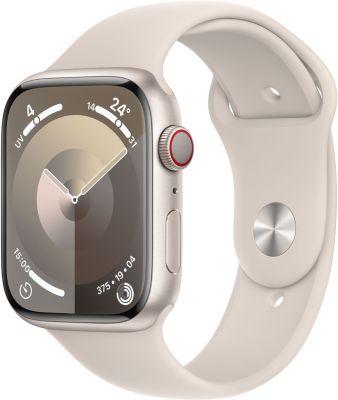 Montre connectée APPLE WATCH Serie 9 Cellular 45mm Aluminium/Lumière Stellaire M/L