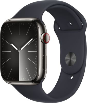 Montre connectée APPLE WATCH Serie 9 Cellular 45mm Acier/Graphite Minuit S/M