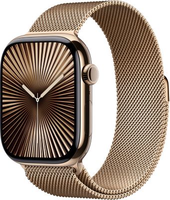 Montre connectée APPLE WATCH Serie 10 46mm Titane Or Loop Cellular