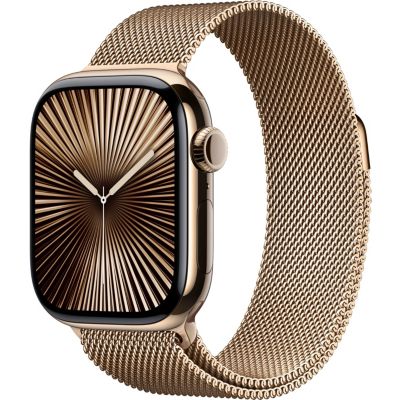 Location Montre connectée APPLE WATCH Serie 10 42mm Titane Or Loop Cellular