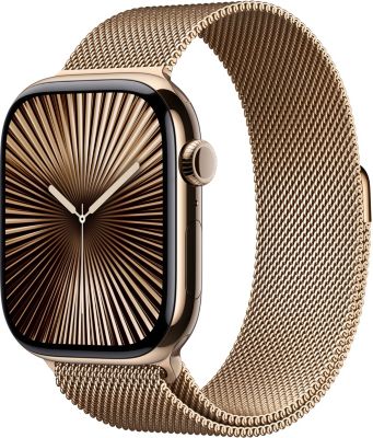 Montre connectée APPLE WATCH Serie 10 46mm Titane Or S/M Cellular