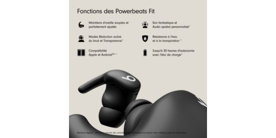 Ecouteurs sport BEATS Powerbeats Fit Noir