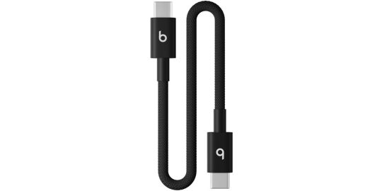 Câble de charge BEATS tissé court USB-C vers USB-C 20 cm Noir