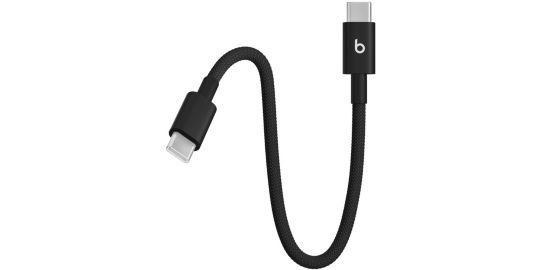 Câble de charge BEATS tissé court USB-C vers USB-C 20 cm Noir