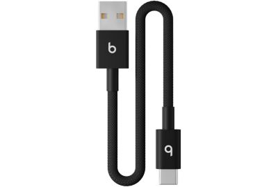 Câble de charge BEATS tissé court USB-A vers USB-C  20 cm Noir