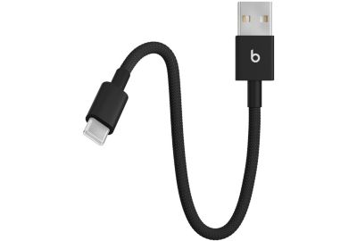 Câble de charge BEATS tissé court USB-A vers USB-C  20 cm Noir