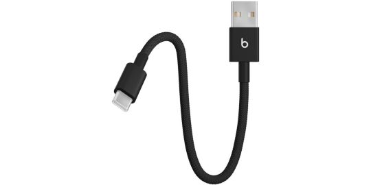 Câble de charge BEATS tissé court USB-A vers USB-C  20 cm Noir