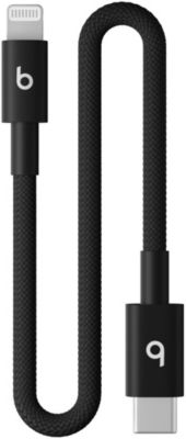 Câble de charge BEATS tissé court USB-C vers Lightning 20 cm N