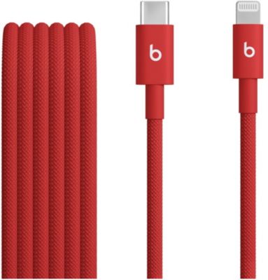 Câble de charge BEATS tissé USB-C vers Lightning 1M50 Rouge fl