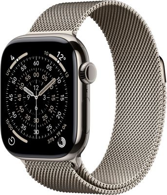 Montre connectee APPLE WATCH 46mm Tit Naturel Milan Serie 11