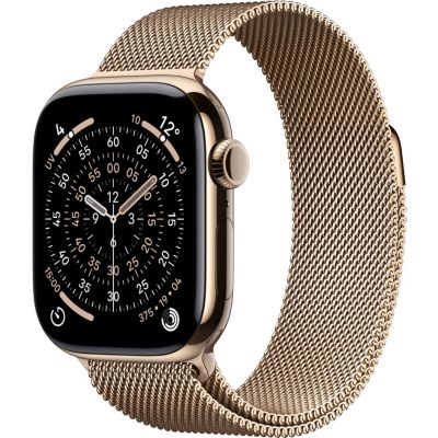 Location Montre connectée APPLE WATCH 46mm Tit Or Milanais Serie 11 S/M Cellul