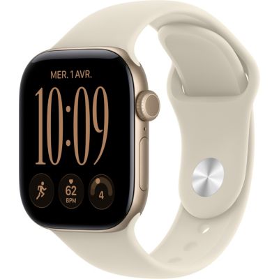 Location Montre connectée APPLE WATCH Serie 12 42mm Alu Or clair / Sable S/M