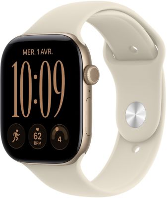 Montre connectée APPLE WATCH Serie 12 46mm Alu Or clair / Sable M/L