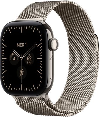 Montre connectée APPLE WATCH Serie 12 42mm Tit Naturel Milanais Cell