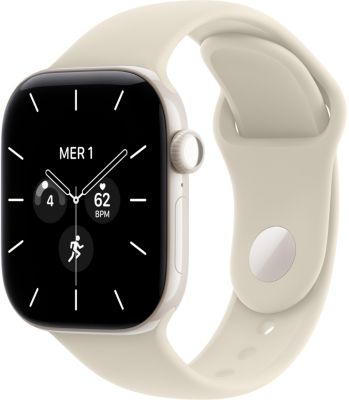 Montre connectée APPLE WATCH Serie 12 42mm Céram Blanc Nacré S/M Cell