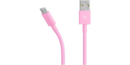 Câble BEATS USB-A vers USB-C 1.5m tisse rose neon