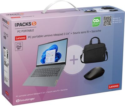 Ordinateur portable LENOVO Pack IdeaPad Slim 3 sacoche + souris