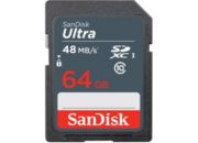 Carte SD SANDISK Ultra SDXC 64Go 48MB/s Class 10 UHS-I