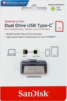 Clé USB SANDISK Ultra Dual Drive USB + USB Type C 32GB