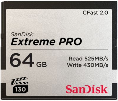 Carte CFast SANDISK Extreme Pro CFAST 2.0 64 Go Carte CFast SANDISK Extreme Pro CFAST 2.0 64 Go