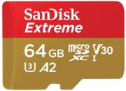 Carte Micro SD SANDISK Extreme microSDXC 64Go + SD adapteu
